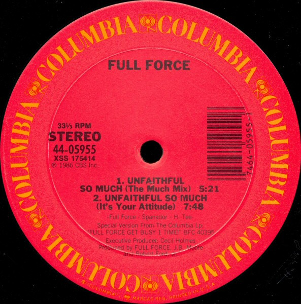 Full Force - Unfaithful So Much | Columbia (44-05955) - 3 Full Force - Unfaithful So Much | Columbia (44-05955) - 3