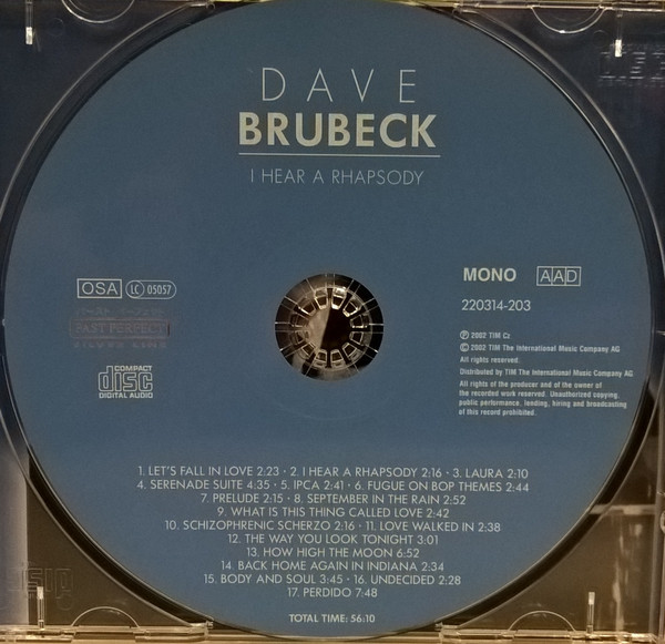 Dave Brubeck - I Hear A Rhapsody | Past Perfect Silver Line (220314-203) - 3