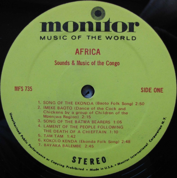 Various - Africa: The Sounds & Music Of The Congo | Monitor Records (MFS 735) - 3 Various - Africa: The Sounds & Music Of The Congo | Monitor Records (MFS 735) - 3