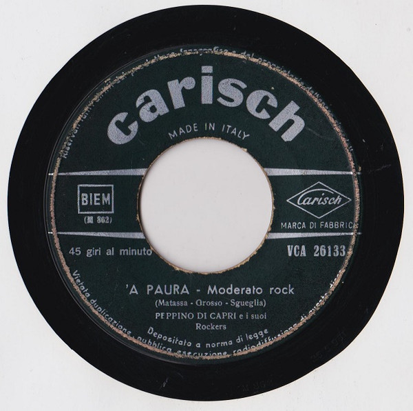 Peppino Di Capri E I Suoi Rockers - Noi Due / 'A Paura | Carisch (VCA 26133) - 2