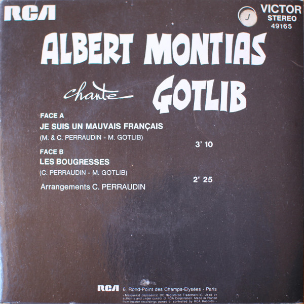 Albert Montias - Chante Gotlib | RCA Victor (49165) - 2
