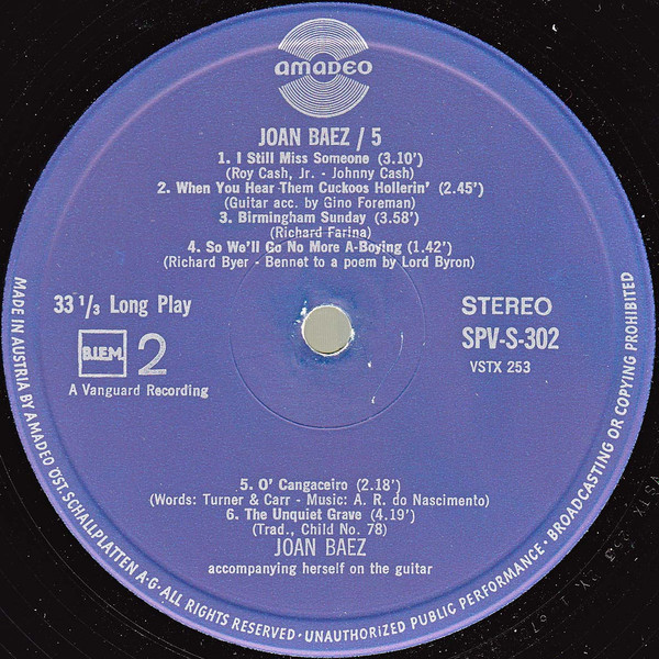Joan Baez - 5 | Amadeo (SPV-S-302) - 4