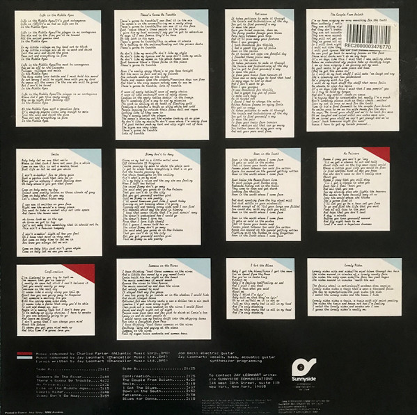 Jay Leonhart With Joe Beck - There's Gonna Be Trouble... | Sunnyside (SSC-1006) - 2