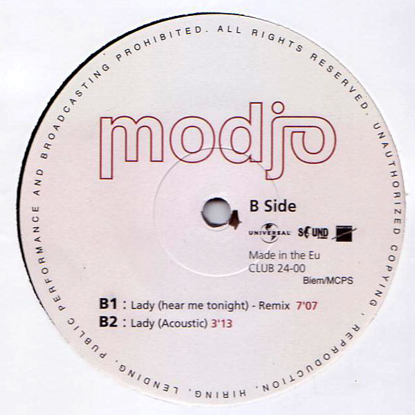 Modjo - Lady (Hear Me Tonight) | Nitelite The Club Records (CLUB 24-00) - 4