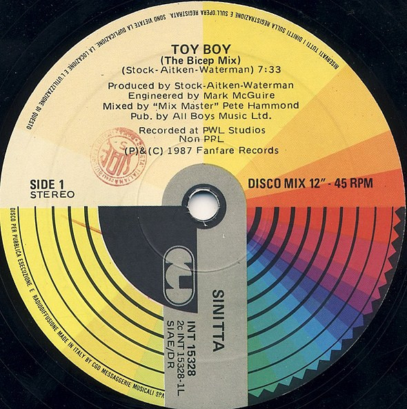 Sinitta - Toy Boy (The Extended Bicep Mix) | CGD (INT 15328) - 3