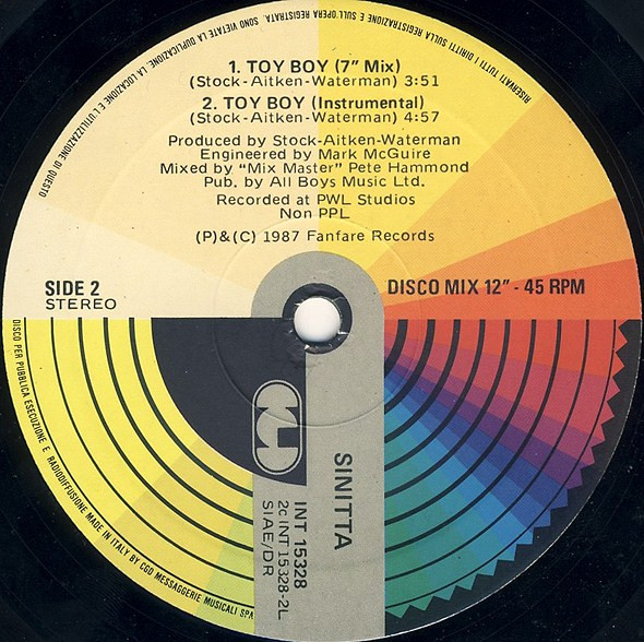 Sinitta - Toy Boy (The Extended Bicep Mix) | CGD (INT 15328) - 4