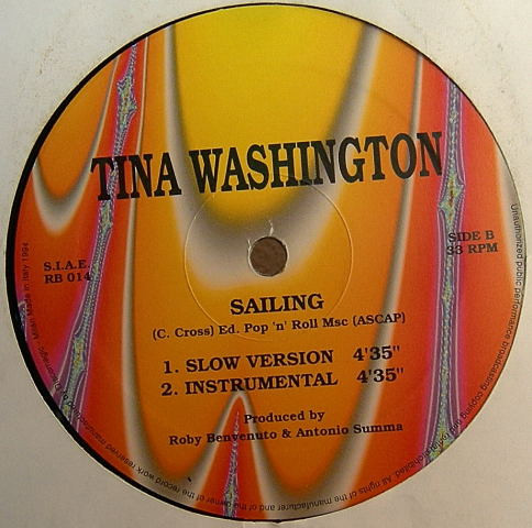 Tina Washington - Games People Play / Sailing | Benvenuto Ed. Musicali (RB 014) - 2 Tina Washington - Games People Play / Sailing | Benvenuto Ed. Musicali (RB 014) - 2