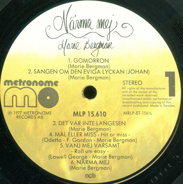 Marie Bergman - Närma Mej | Metronome (MLP 15.610) - 3