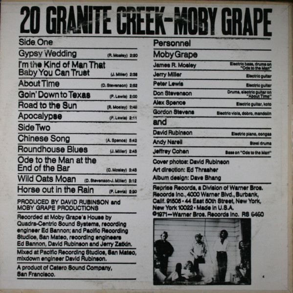 Moby Grape - 20 Granite Creek | Reprise Records (RS 6460) - 2 Moby Grape - 20 Granite Creek | Reprise Records (RS 6460) - 2