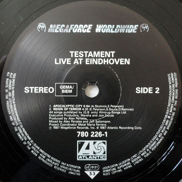 Testament - Live At Eindhoven | Megaforce Records (780 226-1) - 4