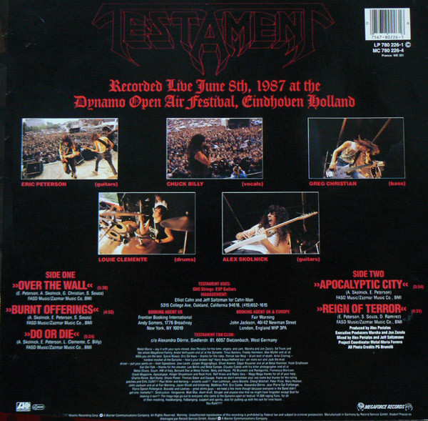 Testament - Live At Eindhoven | Megaforce Records (780 226-1) - 2