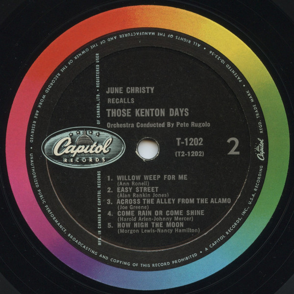 June Christy - June Christy Recalls Those Kenton Days | Capitol Records (T 1202) - 4 June Christy - June Christy Recalls Those Kenton Days | Capitol Records (T 1202) - 4