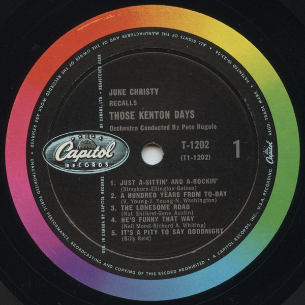 June Christy - June Christy Recalls Those Kenton Days | Capitol Records (T 1202) - 3 June Christy - June Christy Recalls Those Kenton Days | Capitol Records (T 1202) - 3