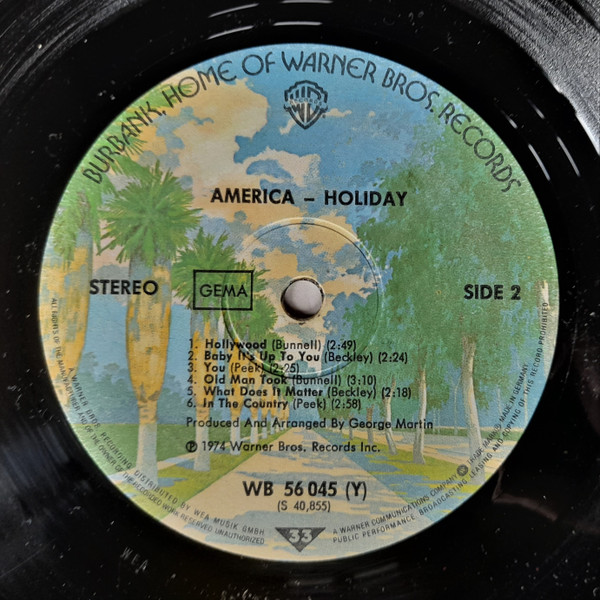 America - Holiday | Warner Bros. Records (WB 56 045) - 4 America - Holiday | Warner Bros. Records (WB 56 045) - 4