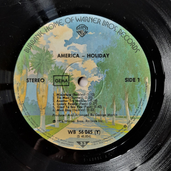 America - Holiday | Warner Bros. Records (WB 56 045) - 3 America - Holiday | Warner Bros. Records (WB 56 045) - 3