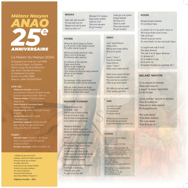 Mélanz' Nasyon - Anao | Kréol Art (TAP25) - 3