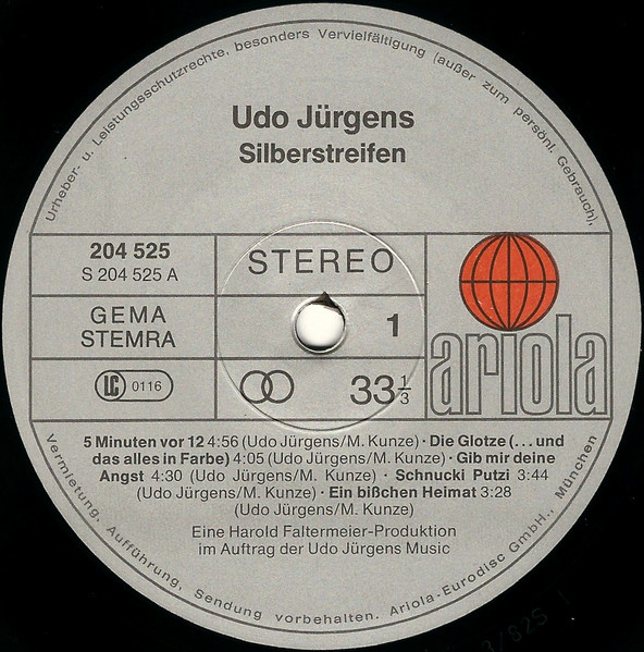 Udo Jürgens - Silberstreifen | Ariola (204 525) - 3 Udo Jürgens - Silberstreifen | Ariola (204 525) - 3