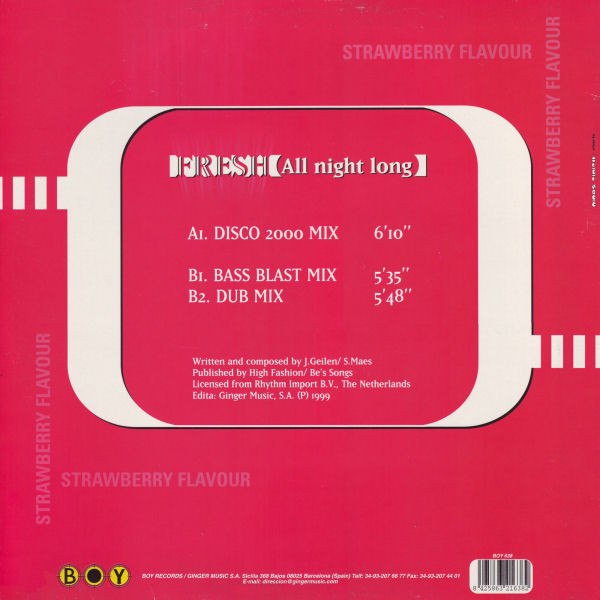 Strawberry Flavour - Fresh (All Night Long) | Boy Records (BOY-638) - 4