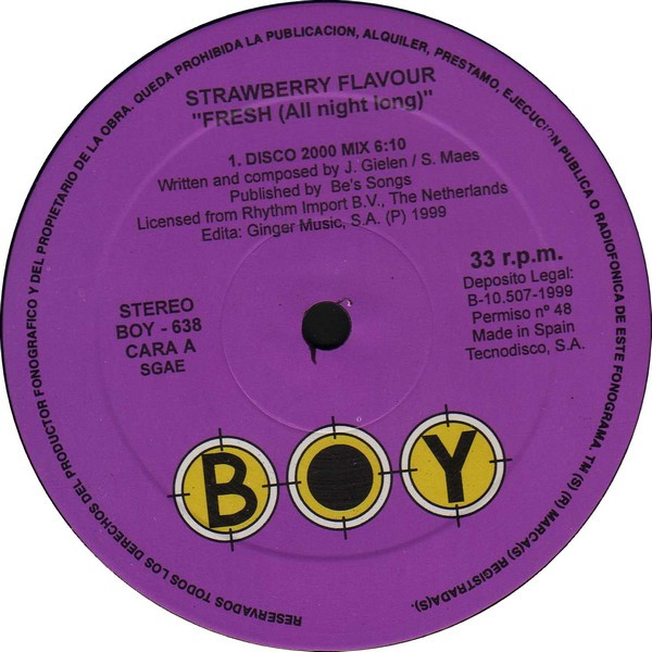 Strawberry Flavour - Fresh (All Night Long) | Boy Records (BOY-638) - 2