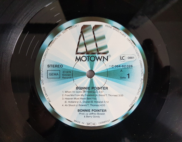 Bonnie Pointer - Bonnie Pointer | Motown (1C 064-62 026) - 3 Bonnie Pointer - Bonnie Pointer | Motown (1C 064-62 026) - 3