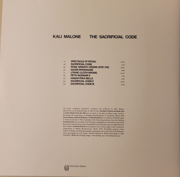 Kali Malone - The Sacrificial Code | Ideologic Organ (SOMA060) - 3 Kali Malone - The Sacrificial Code | Ideologic Organ (SOMA060) - 3