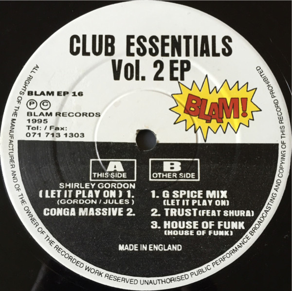 Shirley Gordon - Club Essentials Vol. 2 EP | Blam Records (BLAM EP 16)