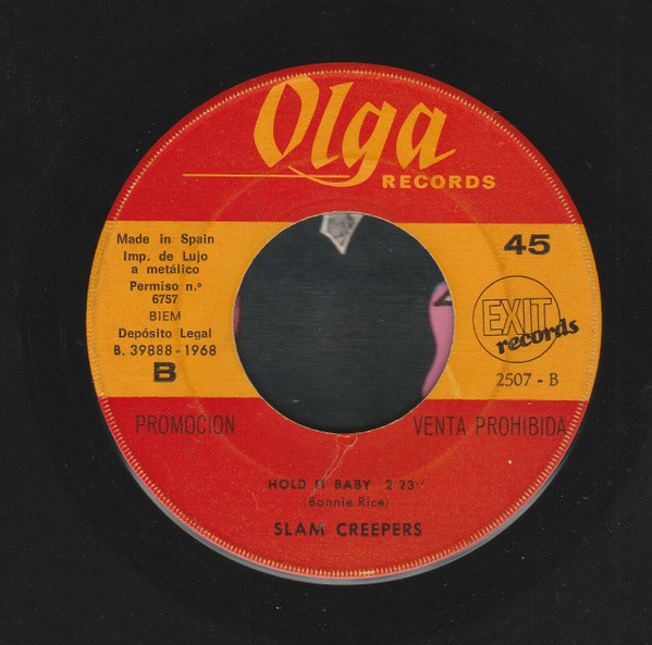Slam Creepers' - It's Saturday / Hold It Baby | Olga Records (2507-B) - 3