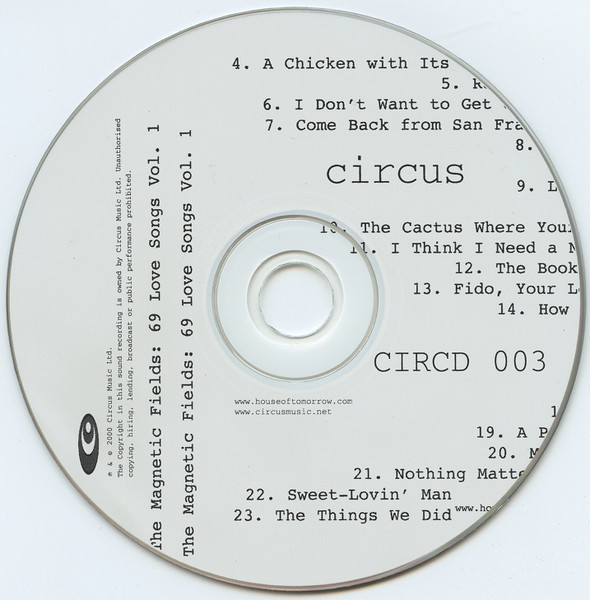 The Magnetic Fields - 69 Love Songs | Circus Records (CIRCUS CD003) - 4