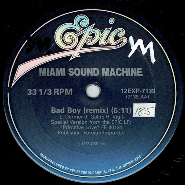 Miami Sound Machine - Conga / Bad Boy | Epic (12EXP-7139) - 4