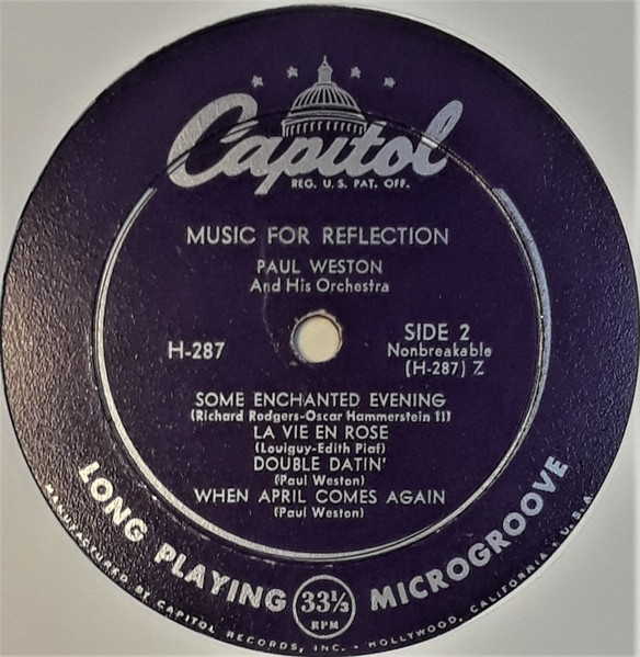 Paul Weston And His Orchestra - Music For Reflection | Capitol Records (H287) - 4 Paul Weston And His Orchestra - Music For Reflection | Capitol Records (H287) - 4
