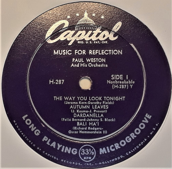 Paul Weston And His Orchestra - Music For Reflection | Capitol Records (H287) - 3 Paul Weston And His Orchestra - Music For Reflection | Capitol Records (H287) - 3