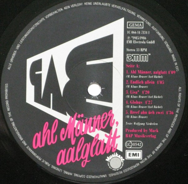 BAP - Ahl Männer, Aalglatt | EMI (1C 066 14 7134 1) - 4 BAP - Ahl Männer, Aalglatt | EMI (1C 066 14 7134 1) - 4