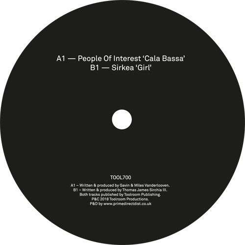 People Of Interest / Sirkea - Cala Bassa / Girl | Toolroom Records (TOOL700) - main