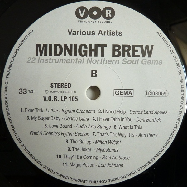 Various - Midnight Brew (22 Instrumental Northern Soul Gems) | V.O.R. (V.O.R. LP 105) - 4