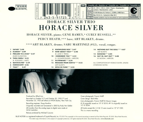 Horace Silver - Horace Silver Trio | Blue Note (7243 5 91725 2 1) - 2