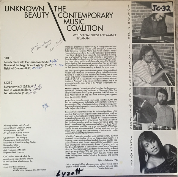 The Contemporary Music Coalition - Unknown Beauty | TMC 2 Records (PSR 1006) - 2 The Contemporary Music Coalition - Unknown Beauty | TMC 2 Records (PSR 1006) - 2