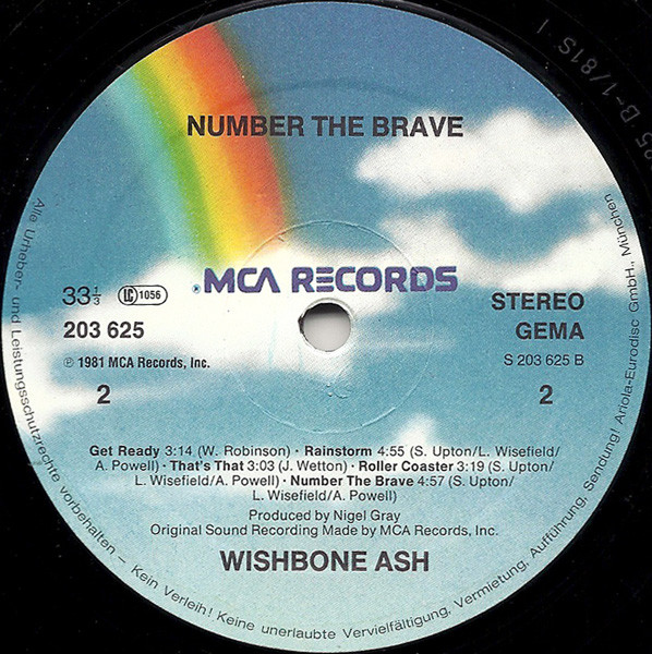 Wishbone Ash - Number The Brave | MCA Records (203 625) - 4 Wishbone Ash - Number The Brave | MCA Records (203 625) - 4