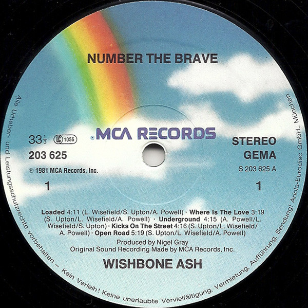Wishbone Ash - Number The Brave | MCA Records (203 625) - 3 Wishbone Ash - Number The Brave | MCA Records (203 625) - 3
