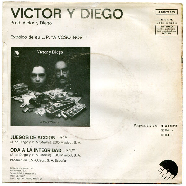 Víctor Y Diego - Juegos De Acción | EMI (1J 006-21.283) - 2