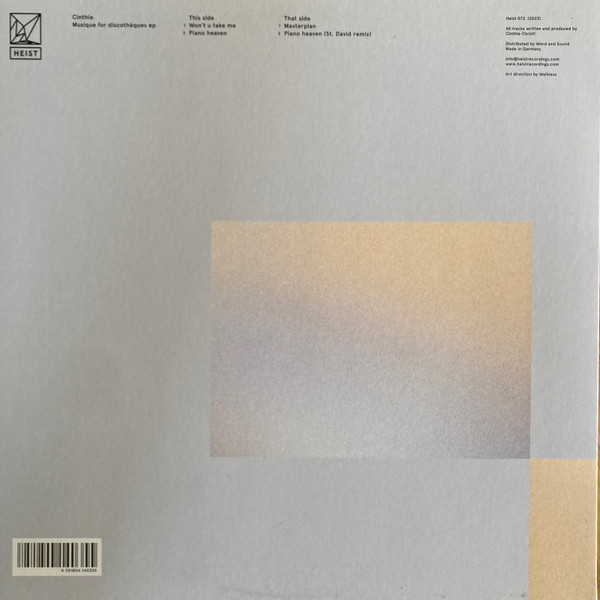 Cinthie - Musique For Discothéques EP | Heist (Heist 072) - main Cinthie - Musique For Discothéques EP | Heist (Heist 072) - main