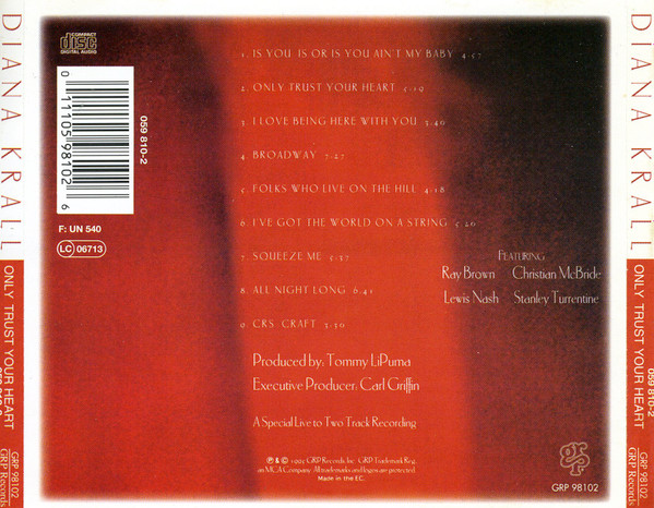 Diana Krall - Only Trust Your Heart | GRP (GRP-9810) - 2