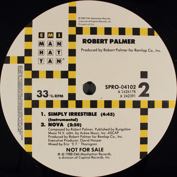 Robert Palmer - Simply Irresistible (Extended Version) | EMI-Manhattan Records (SPRO-04101) - 2