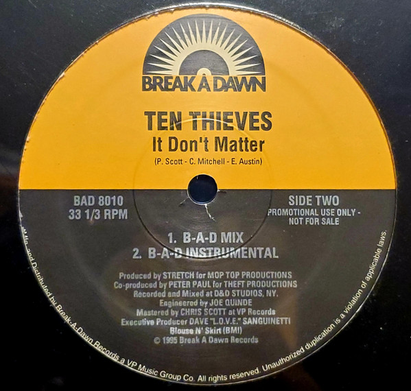 Ten Thieves - It Don't Matter | Break A Dawn Records (BAD 8010) - 2