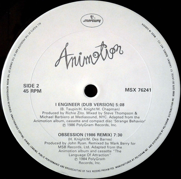 Animotion - I Engineer (12") [Vinyl] | Mercury (MSX 76241) - 4