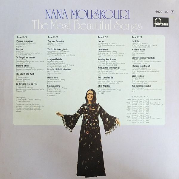 Nana Mouskouri - The Most Beautiful Songs | Fontana (6620 102) - 2 Nana Mouskouri - The Most Beautiful Songs | Fontana (6620 102) - 2