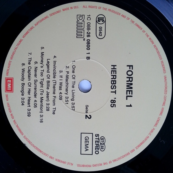 Various - Formel Eins - Herbst '85 | EMI (1C 088 26 0800 1) - 4