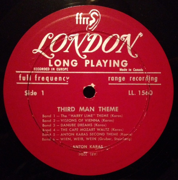 Anton Karas and Fritz & Jacky - 3rd Man Theme | London Records (LL 1560) - 3 Anton Karas and Fritz & Jacky - 3rd Man Theme | London Records (LL 1560) - 3
