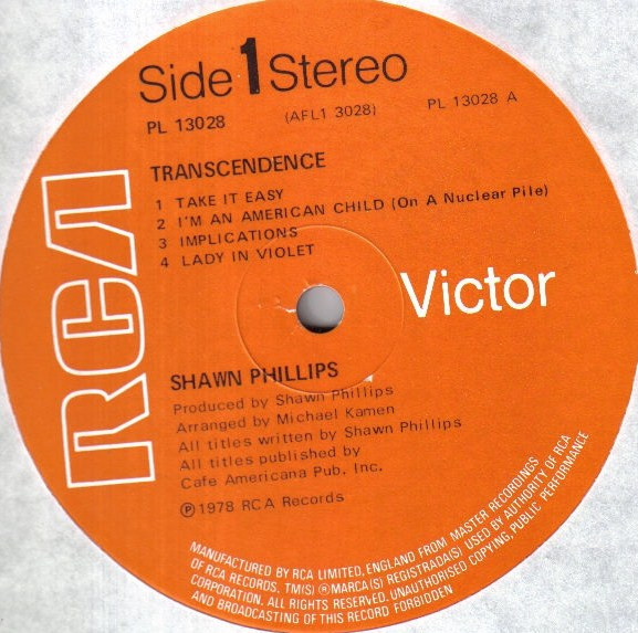 Shawn Phillips - Transcendence | RCA (PL 130 28) - 2