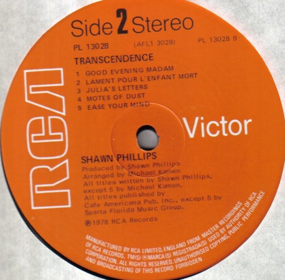 Shawn Phillips - Transcendence | RCA (PL 130 28) - 3