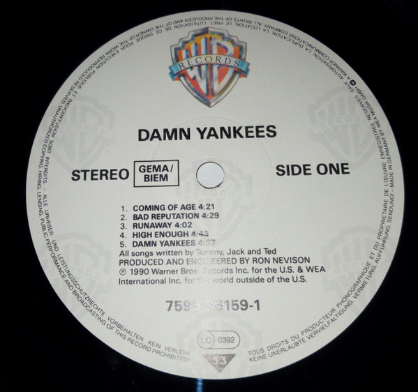 Damn Yankees - Damn Yankees | Warner Bros. Records (7599-26159-1) - 3 Damn Yankees - Damn Yankees | Warner Bros. Records (7599-26159-1) - 3